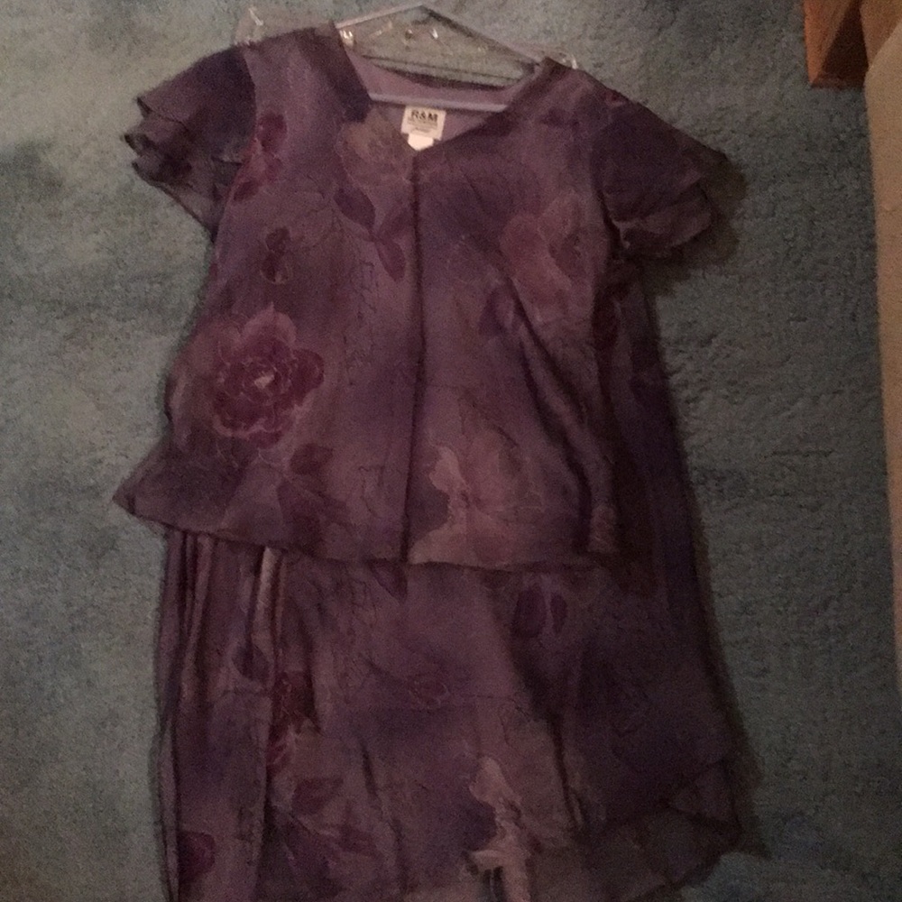 Purple flower top/ skirt